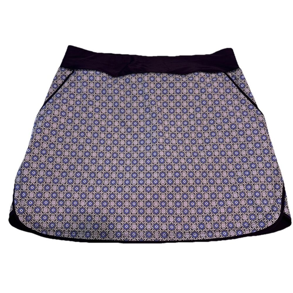 Lands End  Ladies sz 12 Tennis Golf Pickleball skort stretch Pull On  Geometric